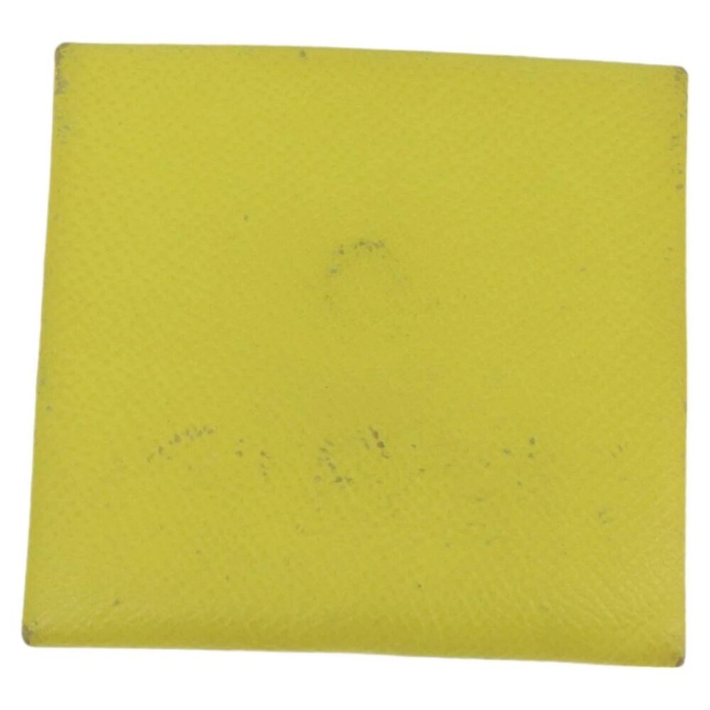 HERMES Bastia Coin Purse Leather Yellow Silver Auth ar12907 - Picture 2 of 16